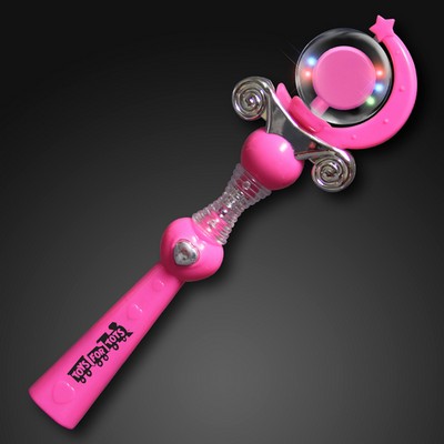 Pink LED Spinning Princess Wands - PRINTED