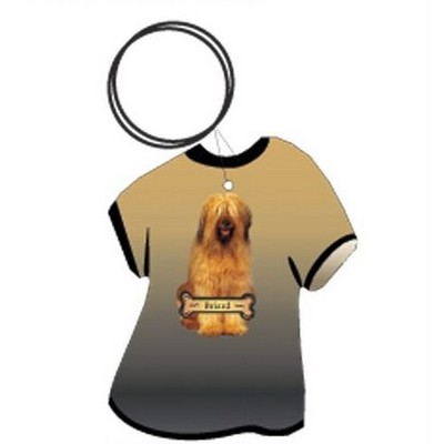 Briard Dog T Shirt Keychain w/Mirrored Back (4 Square Inch)