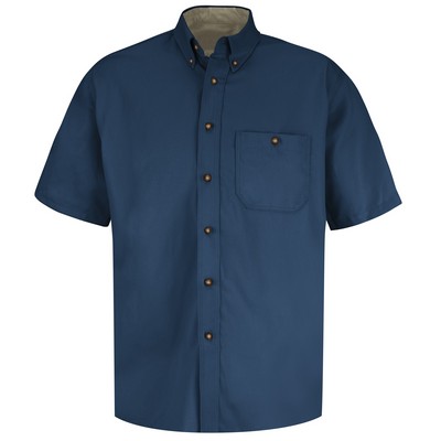 Red Kap® Men's Short Sleeve Cotton Contrast Dress Shirt