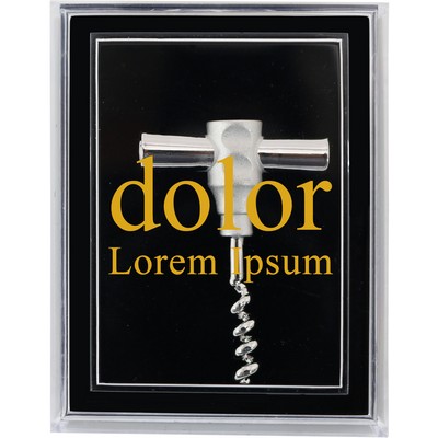 Tire-Bouchon Silver Plated Pocket Corkscrew Lapel Pin