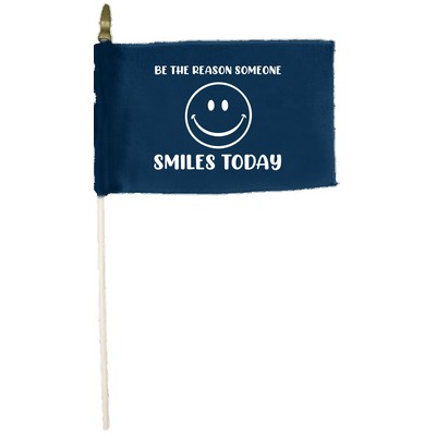 Custom Hand Held Flag w/1 Color on Dark Fabric (12" x 8")