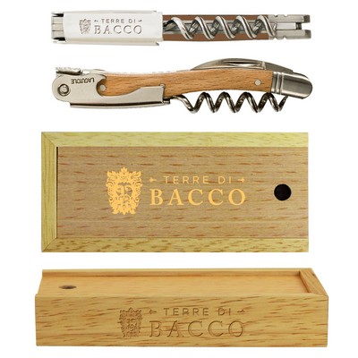 Laguiole Beechwood Corkscrew w/Slide Wood Box
