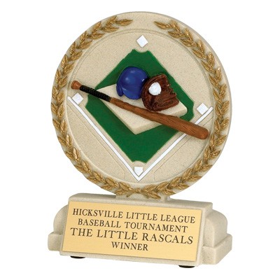 Baseball Stone Resin Trophy (5 ½" x 4 ½")
