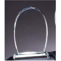 Optic Crystal Clipped Oval Award - Large