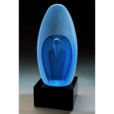 Blue Frost Fountain Sculpture w/o Marble Base (3"x6")