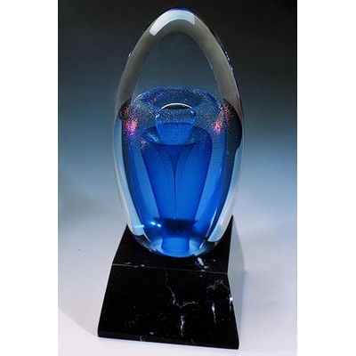 Blue Rainbow Fountain Sculpture w/o Marble Base (3"x6")