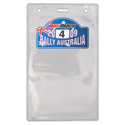 Pass Holder-Vinyl-Vertical-Slot & 2 Holes (Located 0.5" from outer edges): INSERT- 3.6" X 5.5"