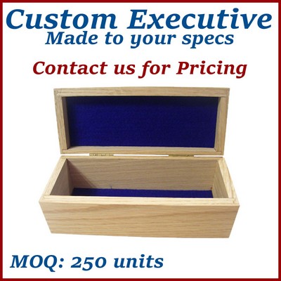 Natural Hinged Oak Wooden Box / Wooden Presentation Case - Made to Order