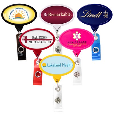 Jumbo Oval Retractable Badge Reel, solid color