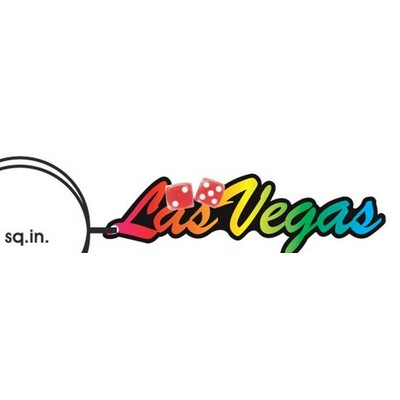 Las Vegas w/Dice Key Chain on Clear Mirrored Back (10 Square Inch)