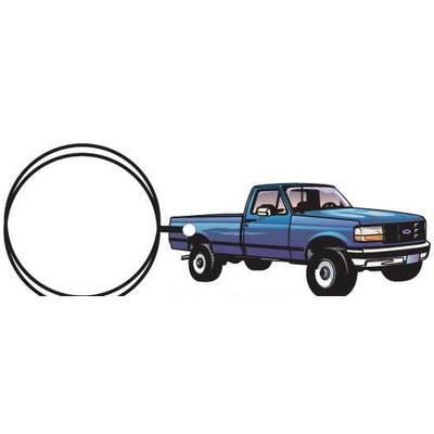 Blue Pick Up Truck Executive Keychain w/Mirrored Back (10 Square Inch)