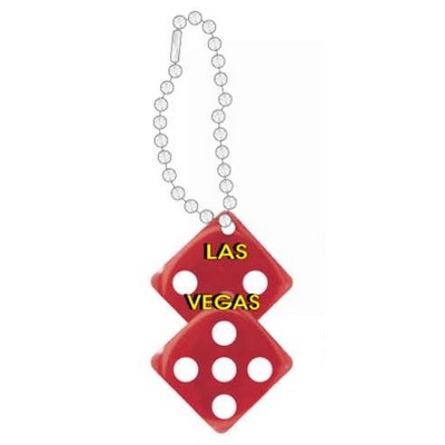 Las Vegas Dice Promotional Line Key Chain w/ Black Back (10 Square Inch)