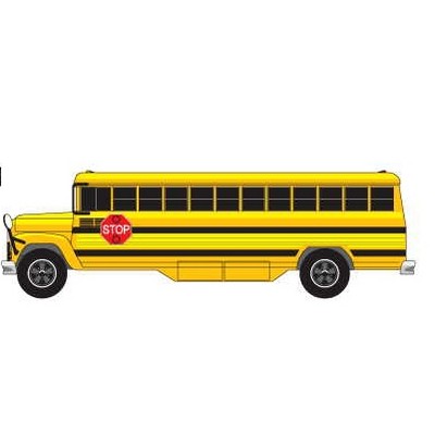 School Bus Promotional Magnet w/ Strip Magnet (10 Square Inch)