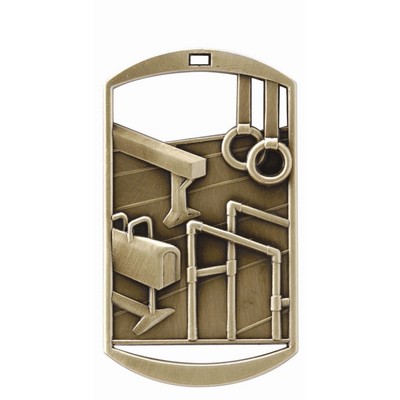 Dog Tag Medal, "Gymnastics" - 2"