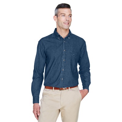 Harriton Men's Long Sleeve Denim Shirt
