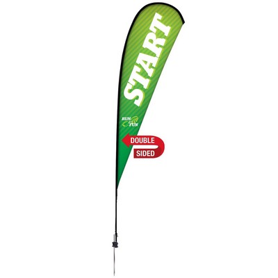 15' Premium Teardrop Sail Sign Flag, 2-Sided, Ground Spike