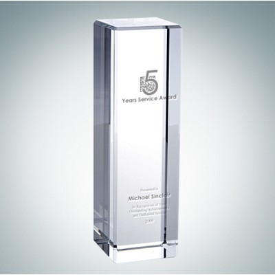 Rectangular Column Optical Crystal Award (Large)