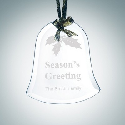 Beveled Bell Shape Jade Glass Ornament