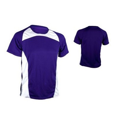 Adult Dazzle Cloth Soccer Jersey Shirt w/ Contrast Panel Front & Neck Trim
