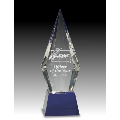 Gallant Arrow Blue Optic Crystal Award (4"x 9½")