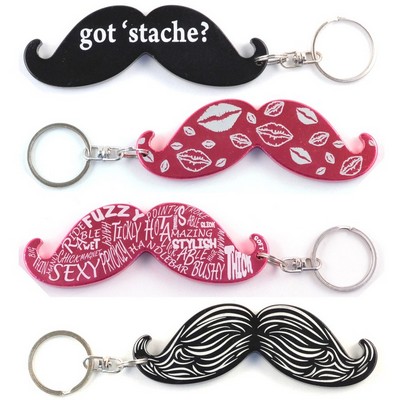 Mustache Key Chain w/Bottle Opener