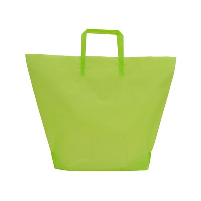 Frosted Lime Green Colored Poly Trapezoid Bag/ 4 Mil (8/13"x4.5"x13.5")