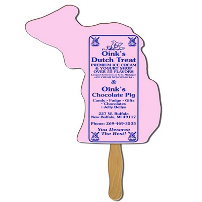 Michigan State Hand Fan Full Color (1 Side)