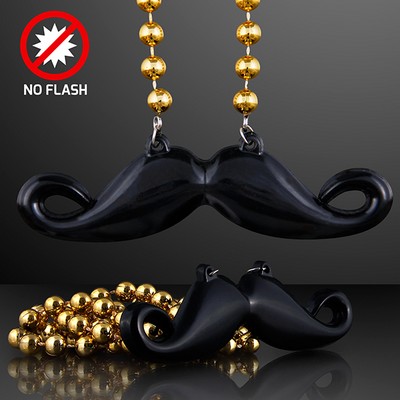 Mardi Gras Beads with hipster mustache pendant - BLANK