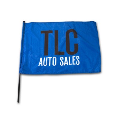 Polyester Waving Rally Flag w/ Pole (27.5"x19.5"/24" Pole)