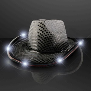 Black Sequin Cowboy Hat - BLANK