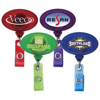 Jumbo Oval Retractable Badge Reel, translucent color