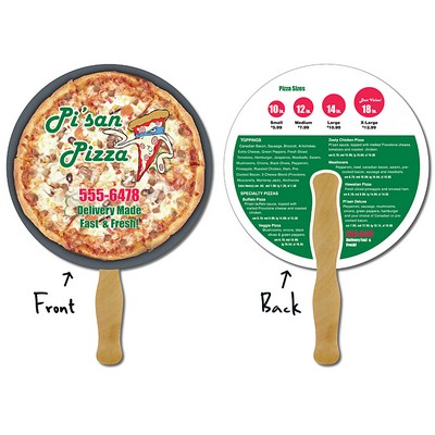 Delivery Hand Fan - 8.5" Diameter Circle Laminated - 14 pt.