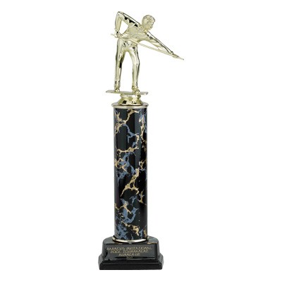 11" Single Marbled Column Trophy Takes Figure