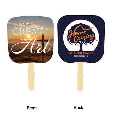 Rounded Square Shape Single Hand Fan