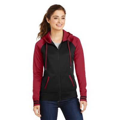 Sport-Tek® Women's Sport-Wick® Varsity Fleece Full-Zip Hooded Jacket.