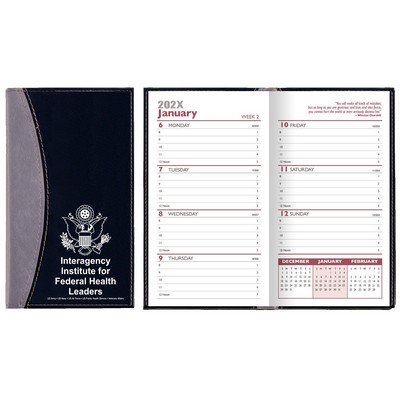 Normandy 2 Tone Soft Vinyl Weekly Planner / 1 Color Insert (No Map)