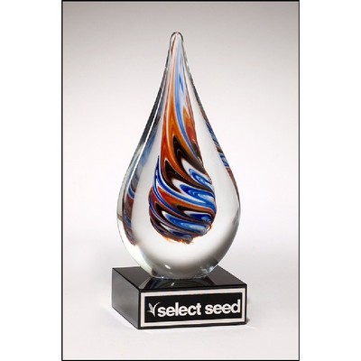 Teardrop Shaped Art Glass Award (2 7/8"x7.5")