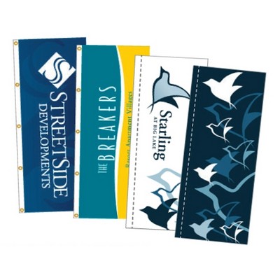 Single Face Reverse Vertical Flag w/3" Pole Sleeve And Closed Top (5'x3')