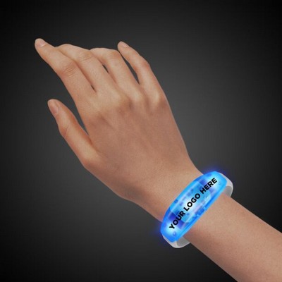 Sound Activated Blue LED Stretchy Bangle Bracelet(Pad Print)