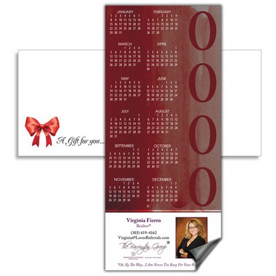 Magnetic Calendar with Envelope - Burgundy