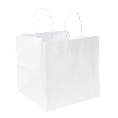 ECO White Kraft Eurostyle Take Out Shopping Bag (10.25" x 10" x 10")