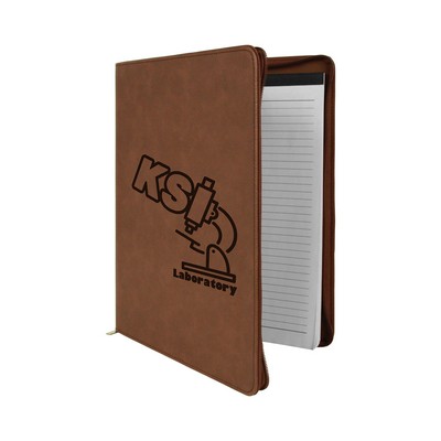 Zipper Leatherette Portfolio (Dark Brown)