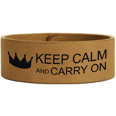 Light Brown Leatherette Bracelet (9.5" x 1")