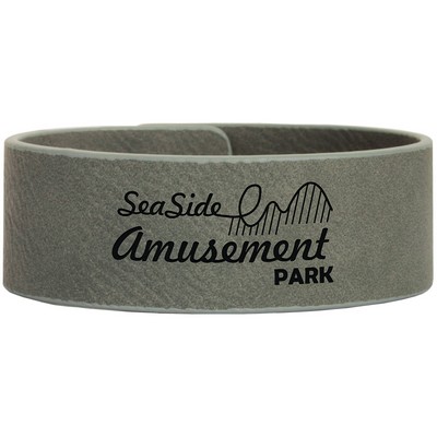 Gray Leatherette Bracelet (9.5" x 1")