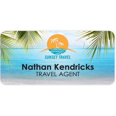 Full Color Plastic Name Badge - 3" x .875"