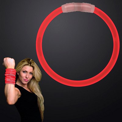 8" Red Glow Bracelets - BLANK