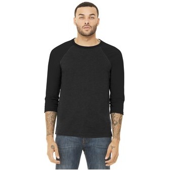 BELLA+CANVAS ® Unisex 3/4-Sleeve Baseball Tee.