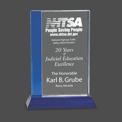 Blue Edge Crystal on Blue Base (6½"x9")