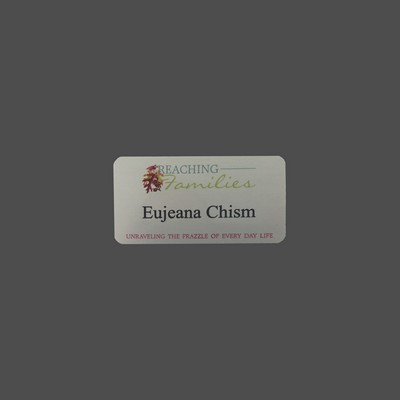Silver Metal Full Color Process Name Badge (1½"x3")