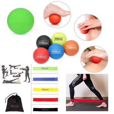 iBank ® Exercise Massage Ball + Fitness Resistance Bands